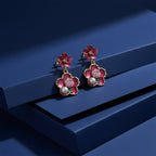 Rose Charm Pearl Drops Earrings