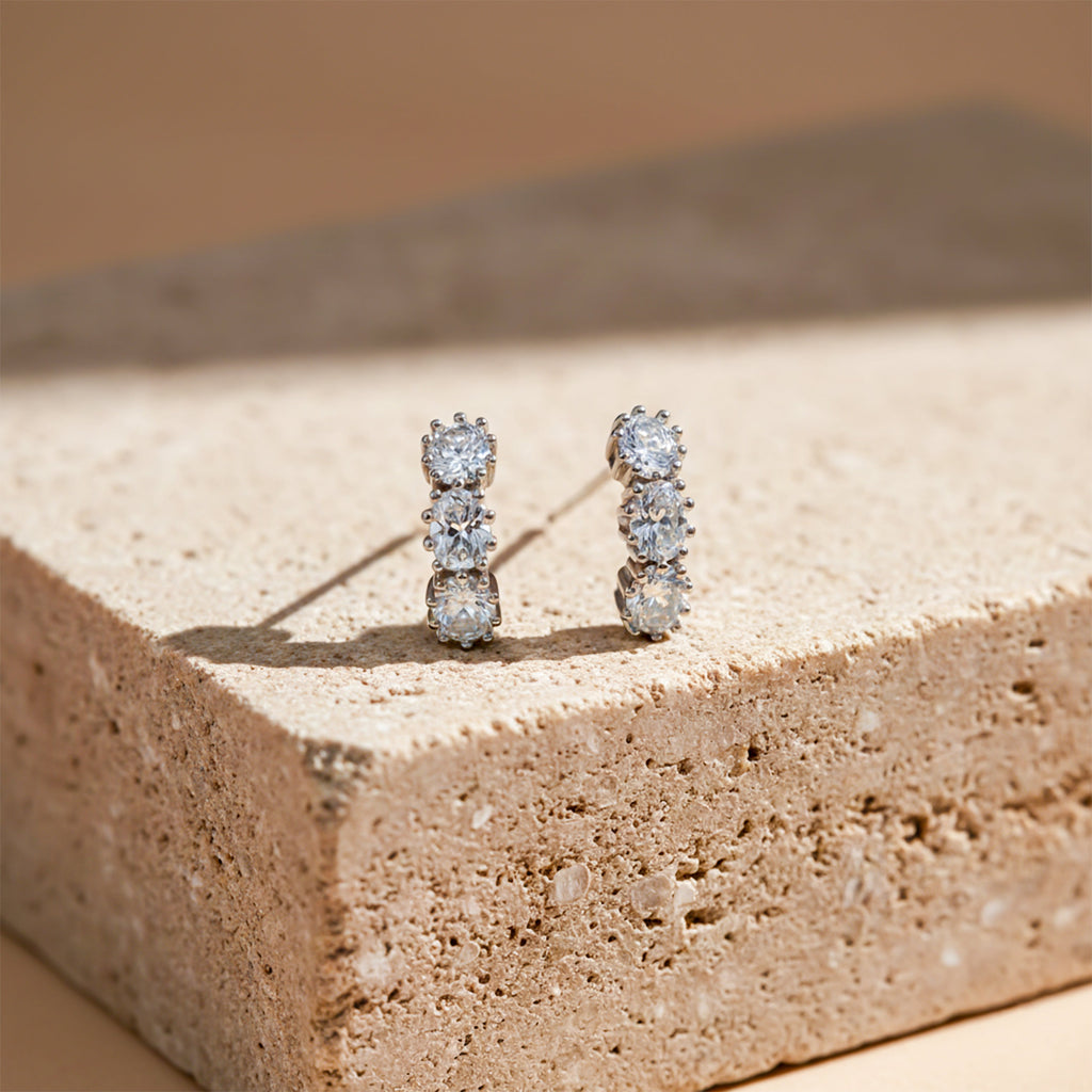 Eterna Glow Triple Diamond Hoops