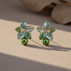 Celestial Green Petal Earrings