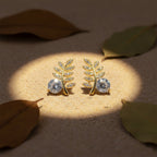 Leaf Solitaire Earrings