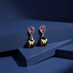 Butterfly Gemstone Drop Earrings
