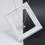 Elegant Silver Heart & Pearl Bow Necklace