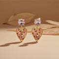 Rosé Crystal Heart Earrings