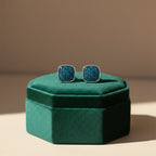 Midnight Blue Square Studs Earrings