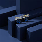 Sapphire Spark Bow Earrings