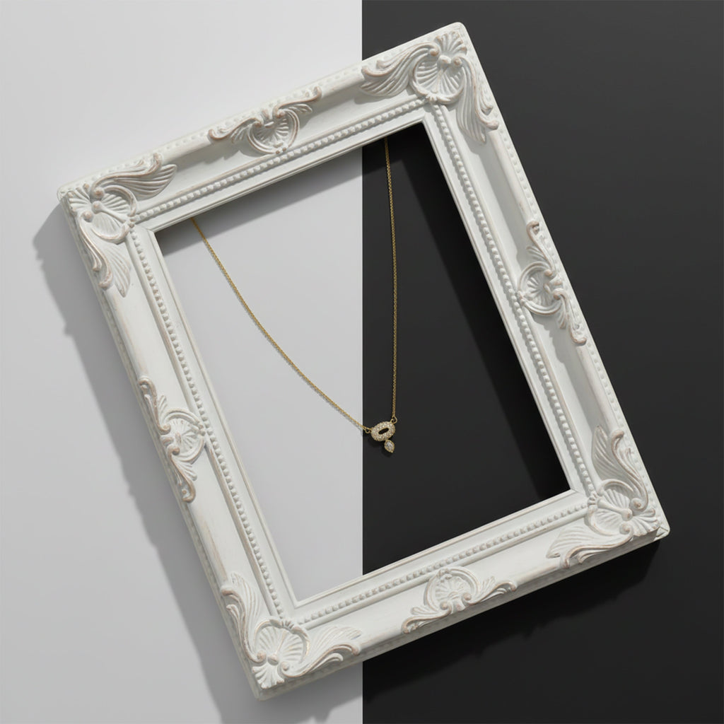 Luxury Halo Diamond Gold Necklace