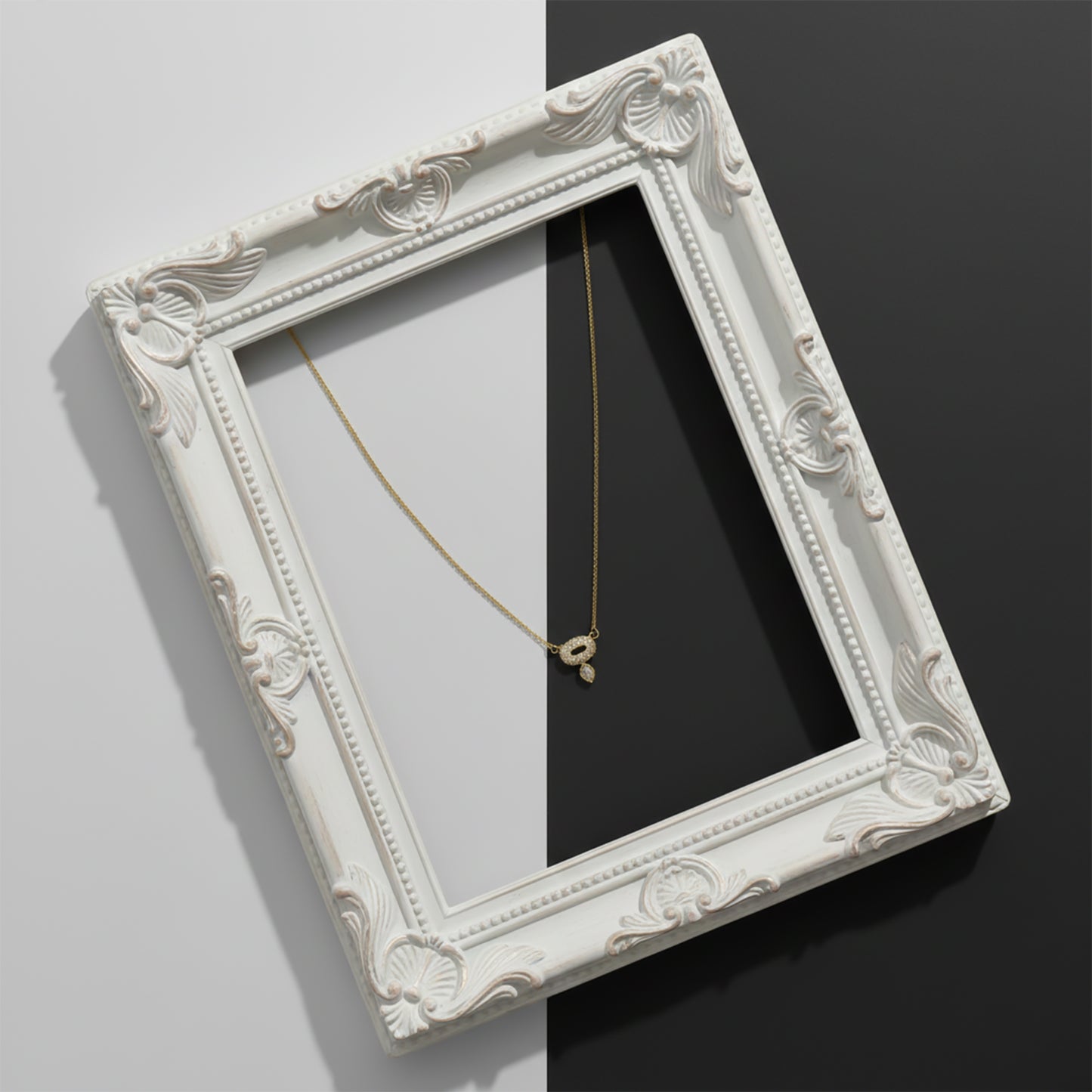 Luxury Halo Diamond Gold Necklace