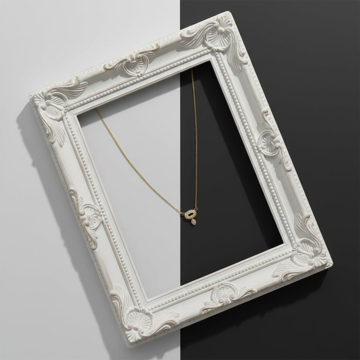 Luxury Halo Diamond Gold Necklace