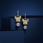 Golden Butterfly Drop Earrings