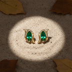 Velvet Green Luxe Curve Earrings
