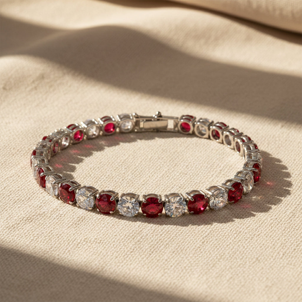 Crimson Royale Tennis Bracelet