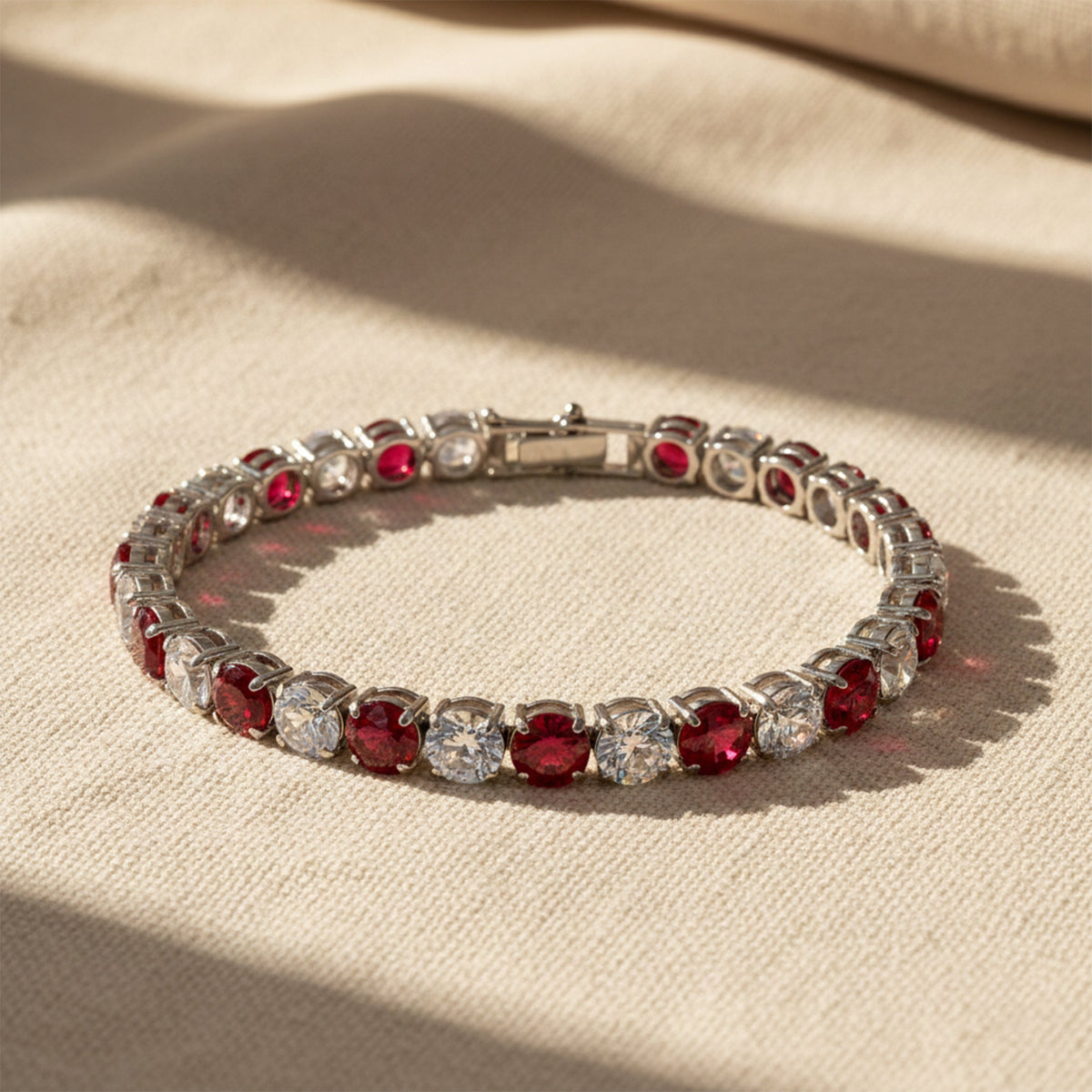 Crimson Royale Tennis Bracelet