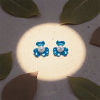 Elite Blue Crystal Bloom Earrings