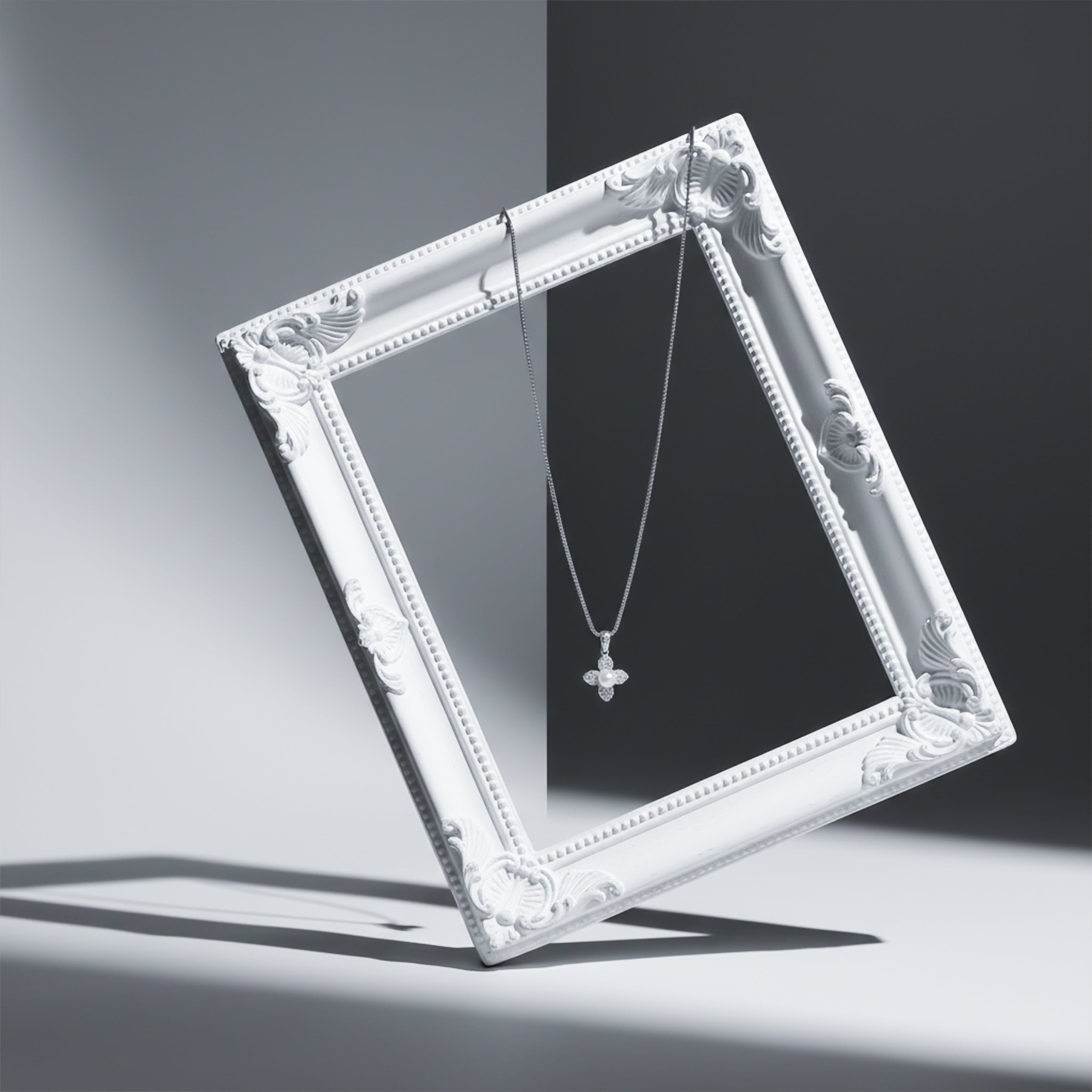 Timeless Pearl & Crystal Petal Necklace