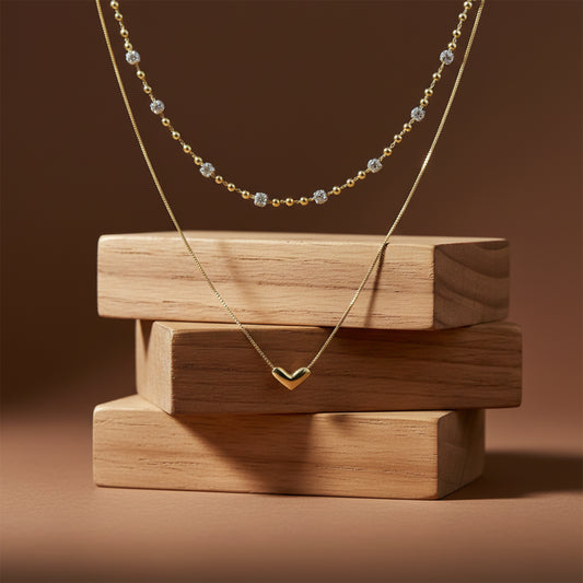 Luxpenny Dual Layer Gold Heart Necklace