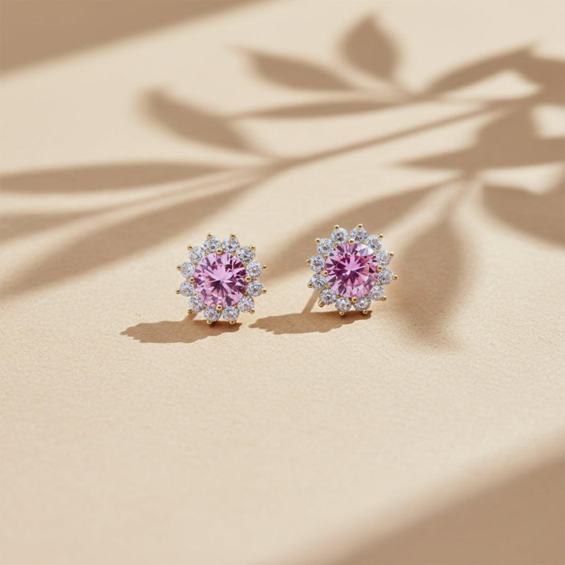 Rose Glow Floral Halo Earrings