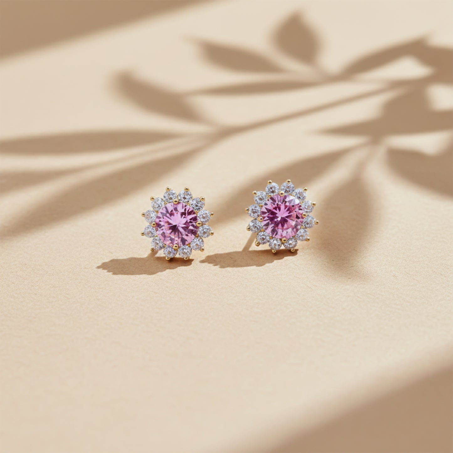 Rose Glow Floral Halo Earrings