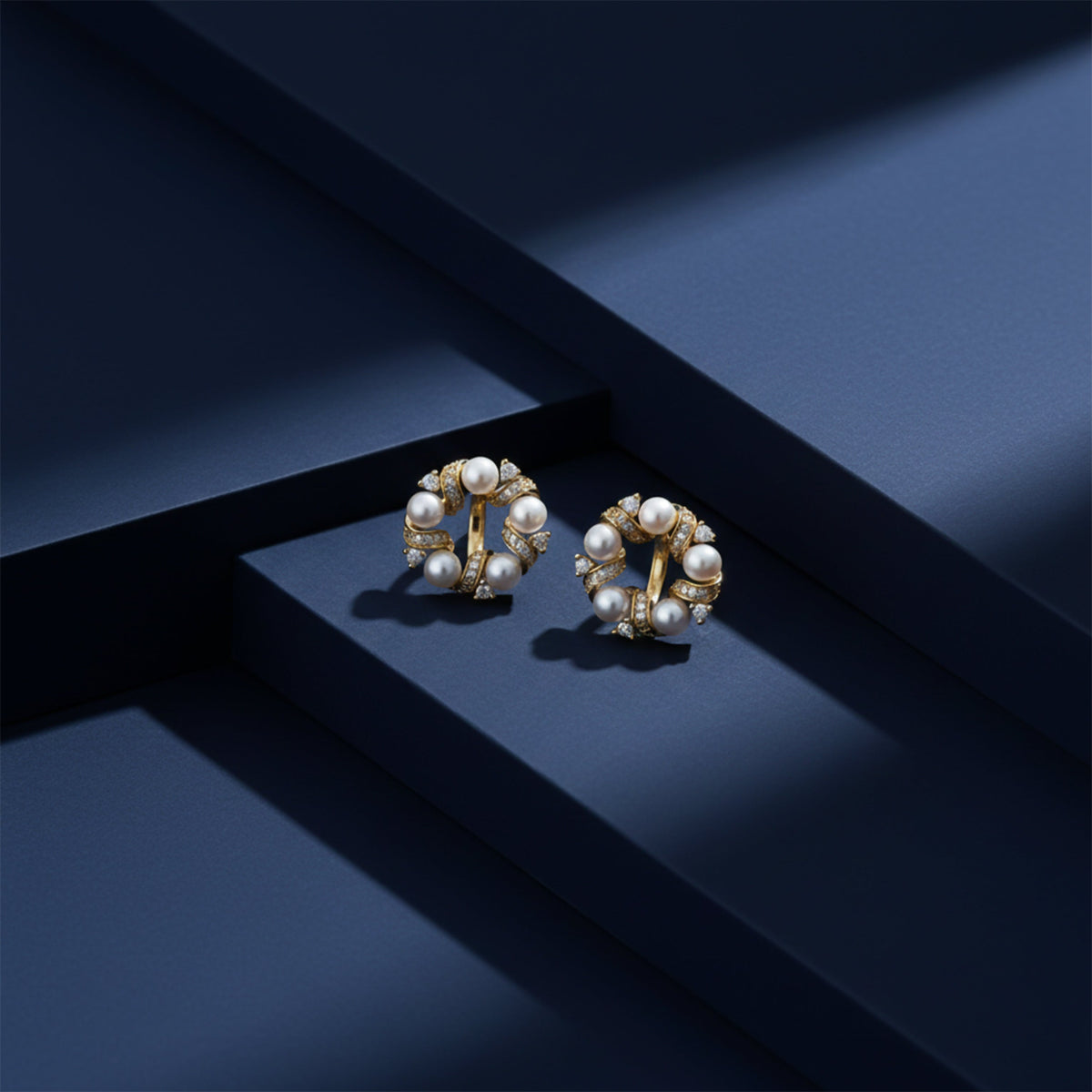 Pearl Luxe Circle Earrings