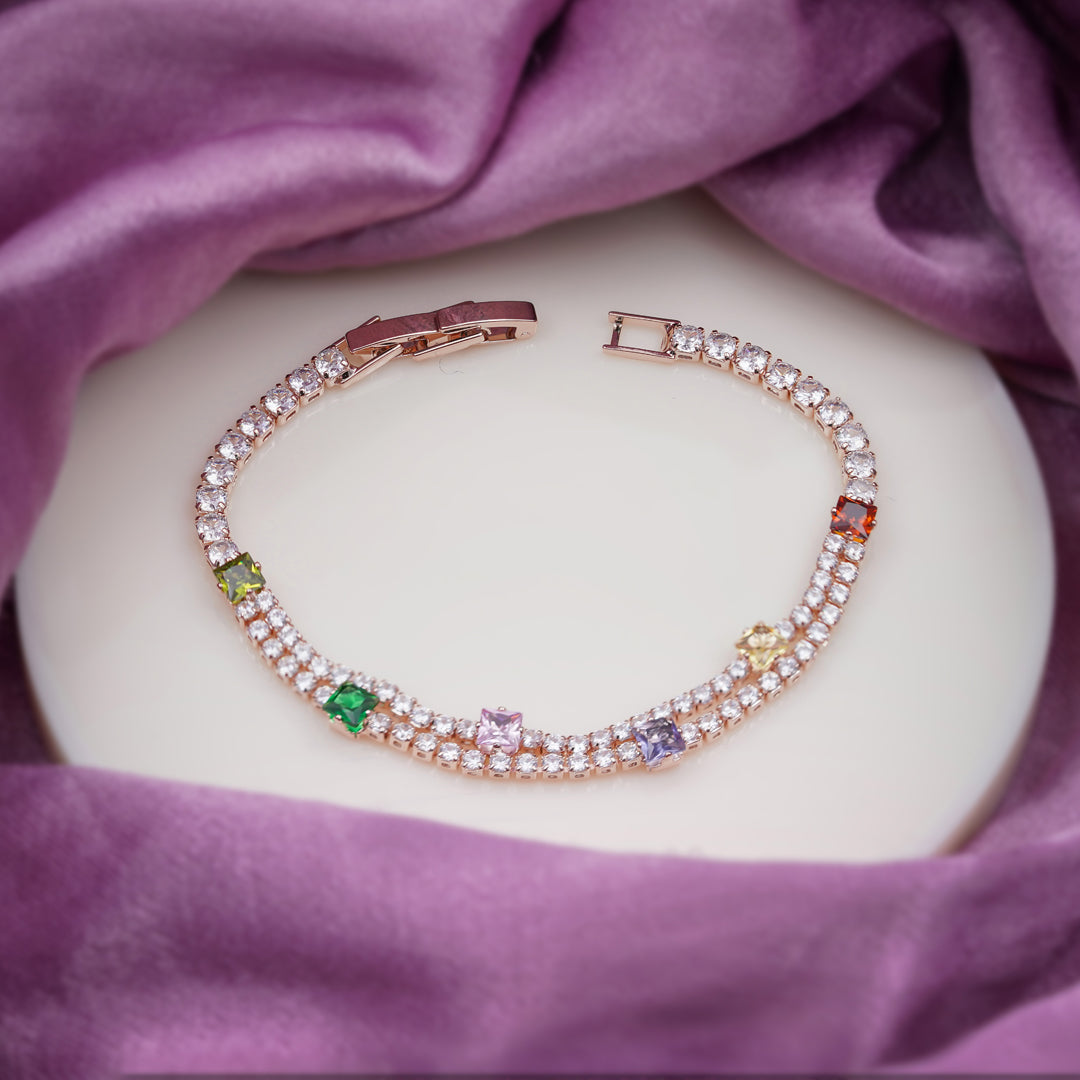 Luxe Square Stone Tennis Bracelet