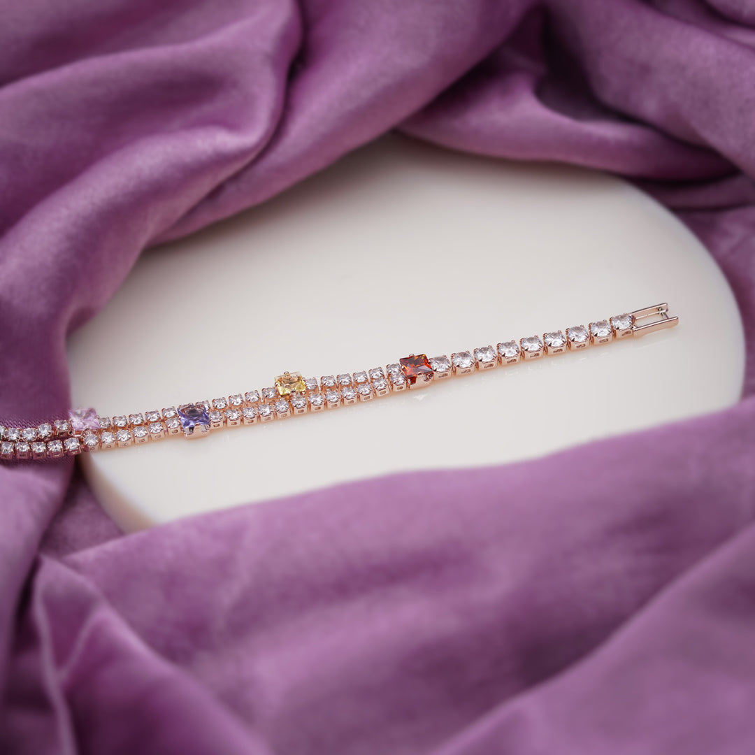 Luxe Square Stone Tennis Bracelet