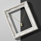 Golden Peanut Pearl Pendant Necklace