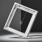 Elegant Silver Double Hoop Diamond Pendant Necklace