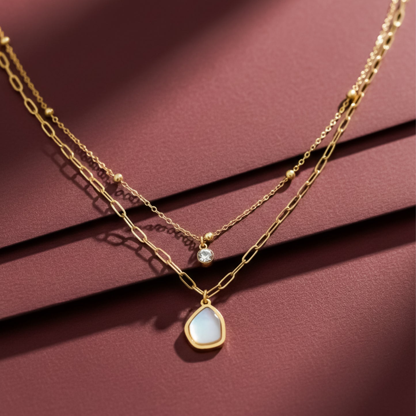 Veloura Luxe Double Layer Gold Pendant