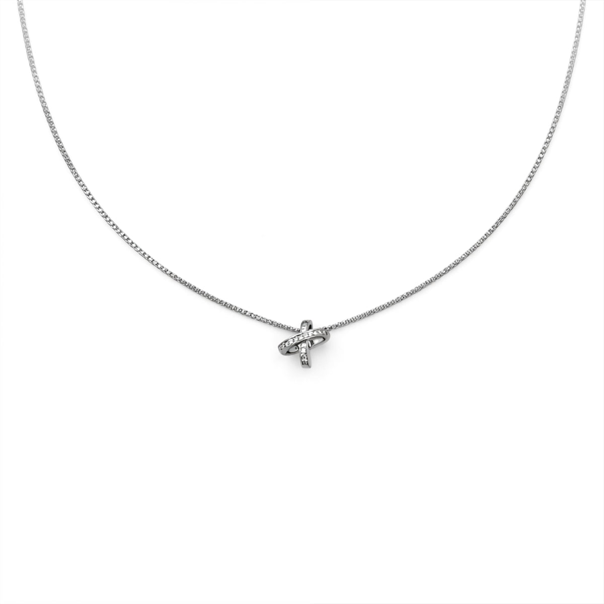 Infinity Cross Diamond Silver Necklace