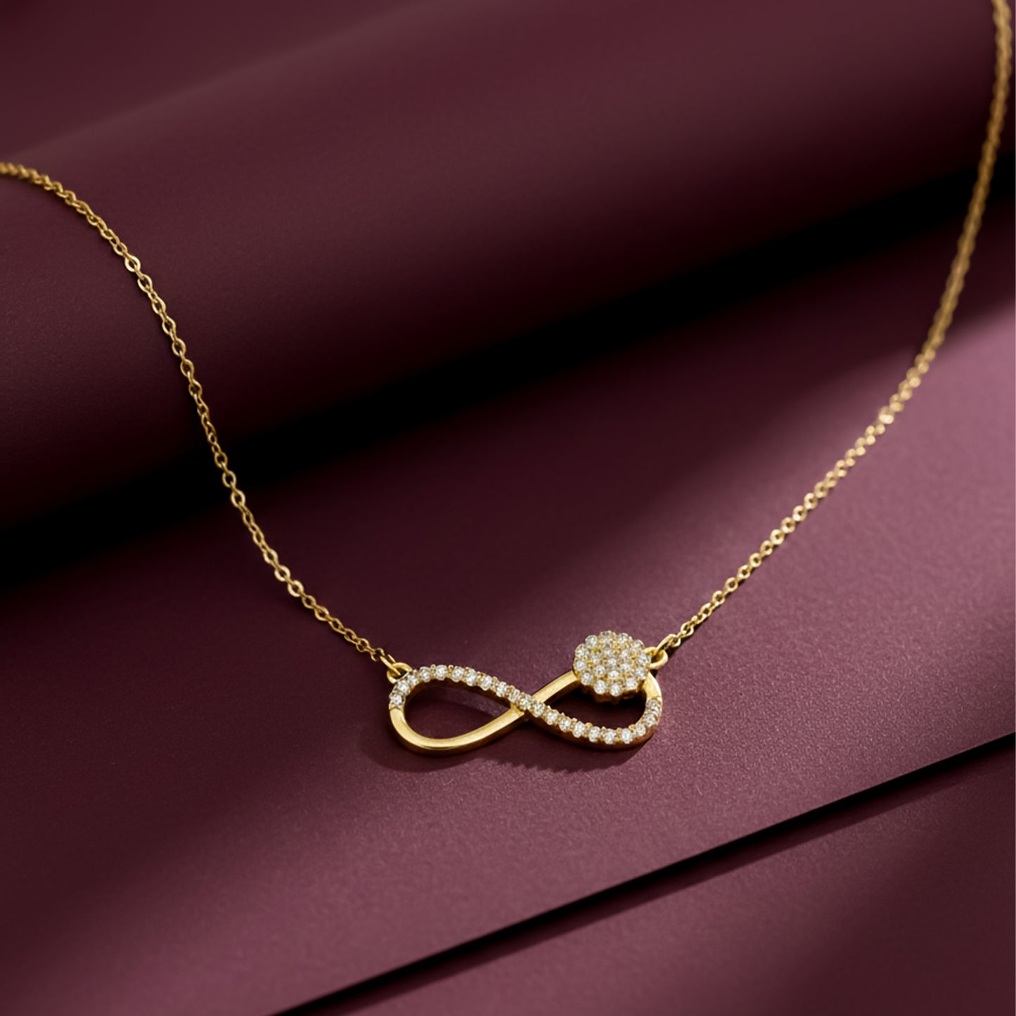 Aurelia Diamond Infinity Gold Necklace