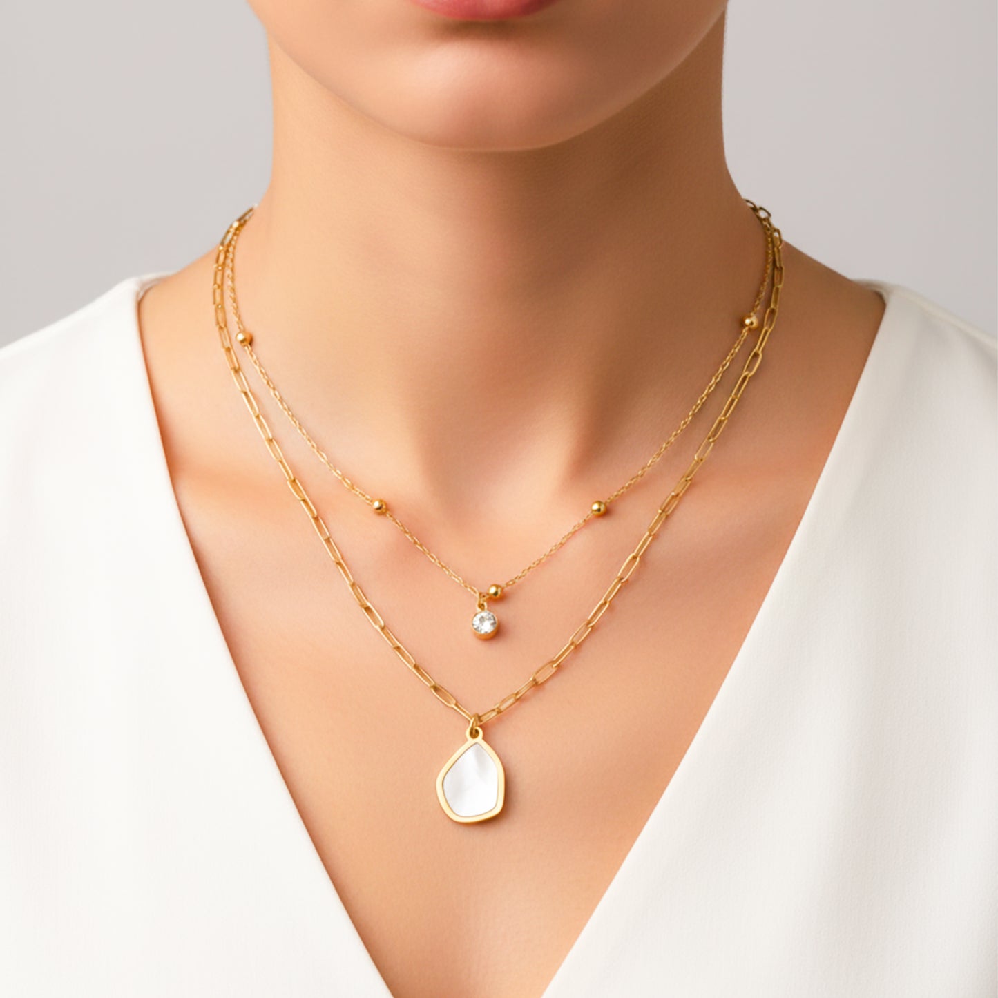 Veloura Luxe Double Layer Gold Pendant