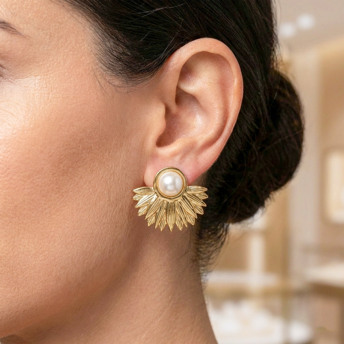 Pearl Hoop Earrings