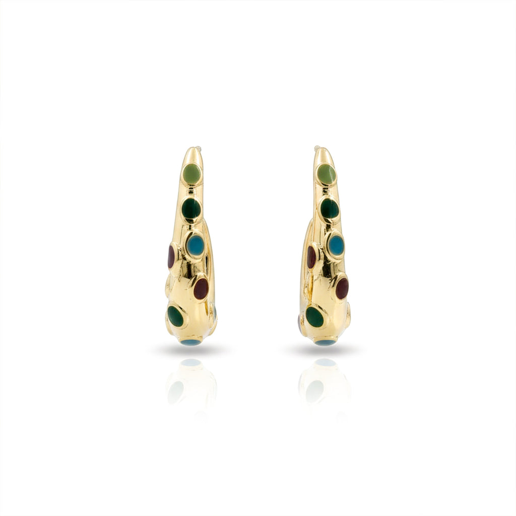 LuxeNova Colorstone Hoop Earrings