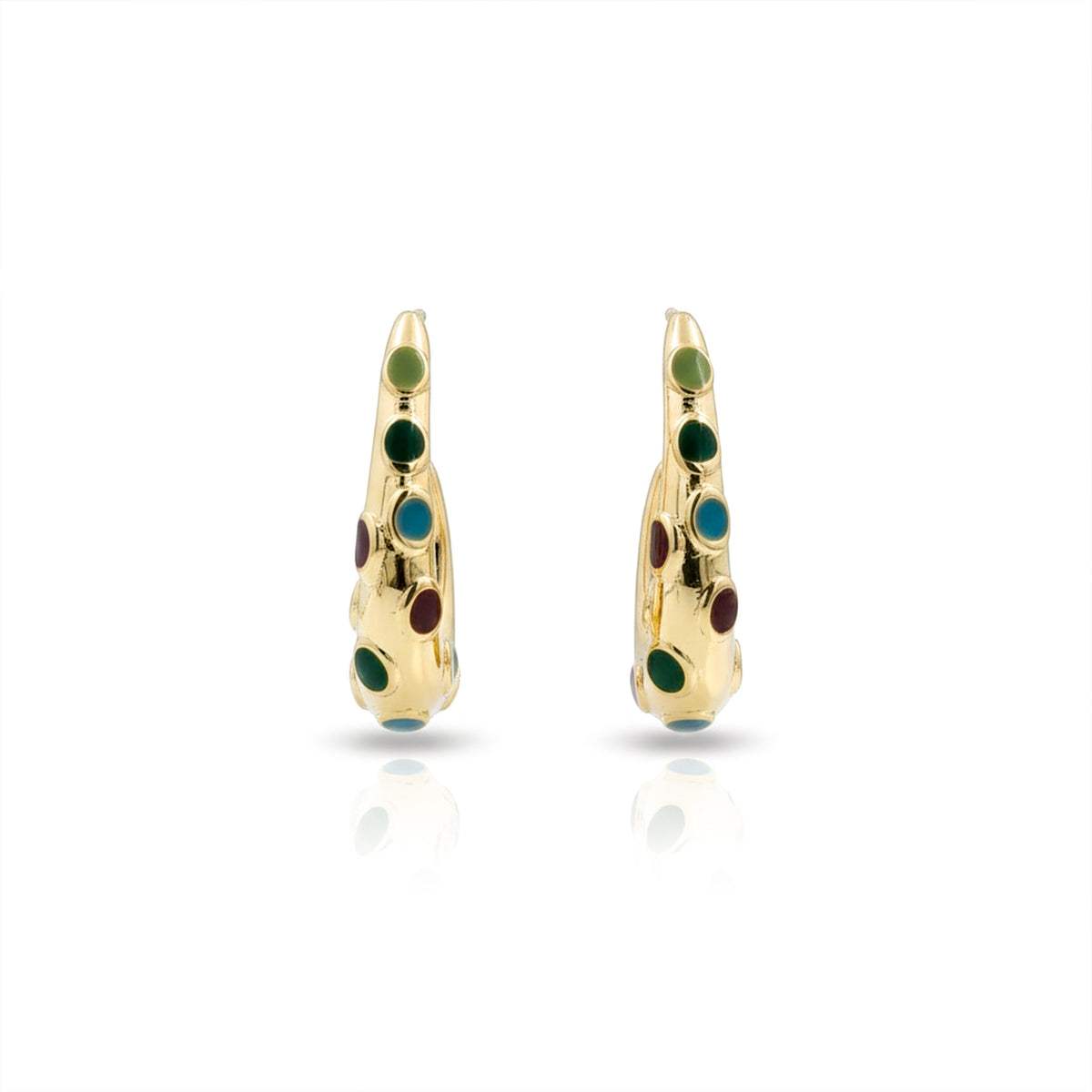 LuxeNova Colorstone Hoop Earrings