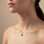 Golden Teardrop Pearl Pendant Necklace