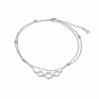 Minimalist Three Circle Silver Anklet
