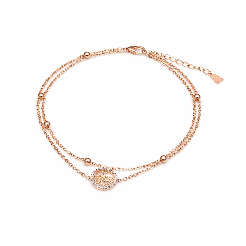 Elegant Tree of Life Charm Anklet