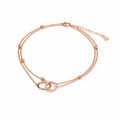 Interlocking Circle Rose Gold Anklet