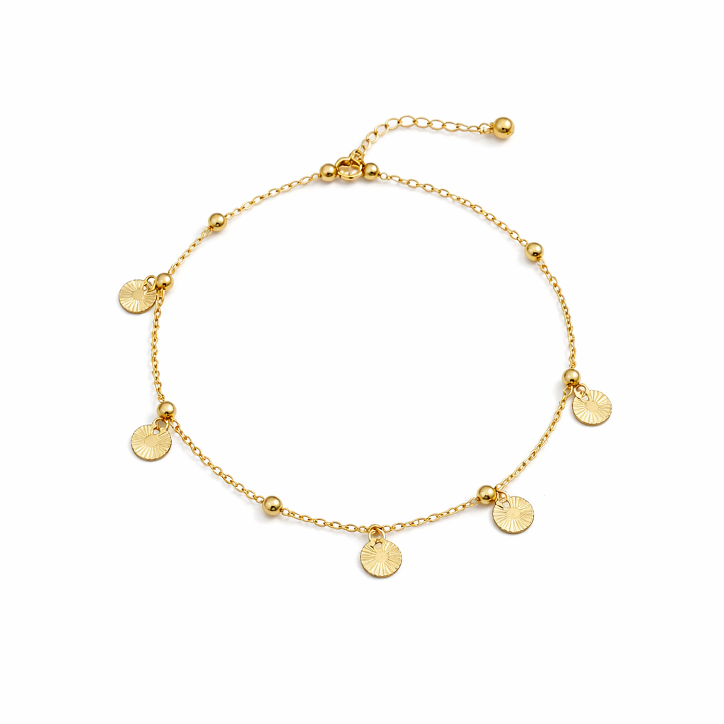 Elysian Minimal Gold Charm Anklet