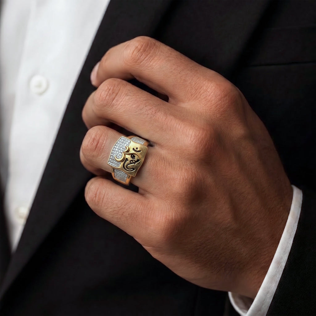 Om Power Gold Ring