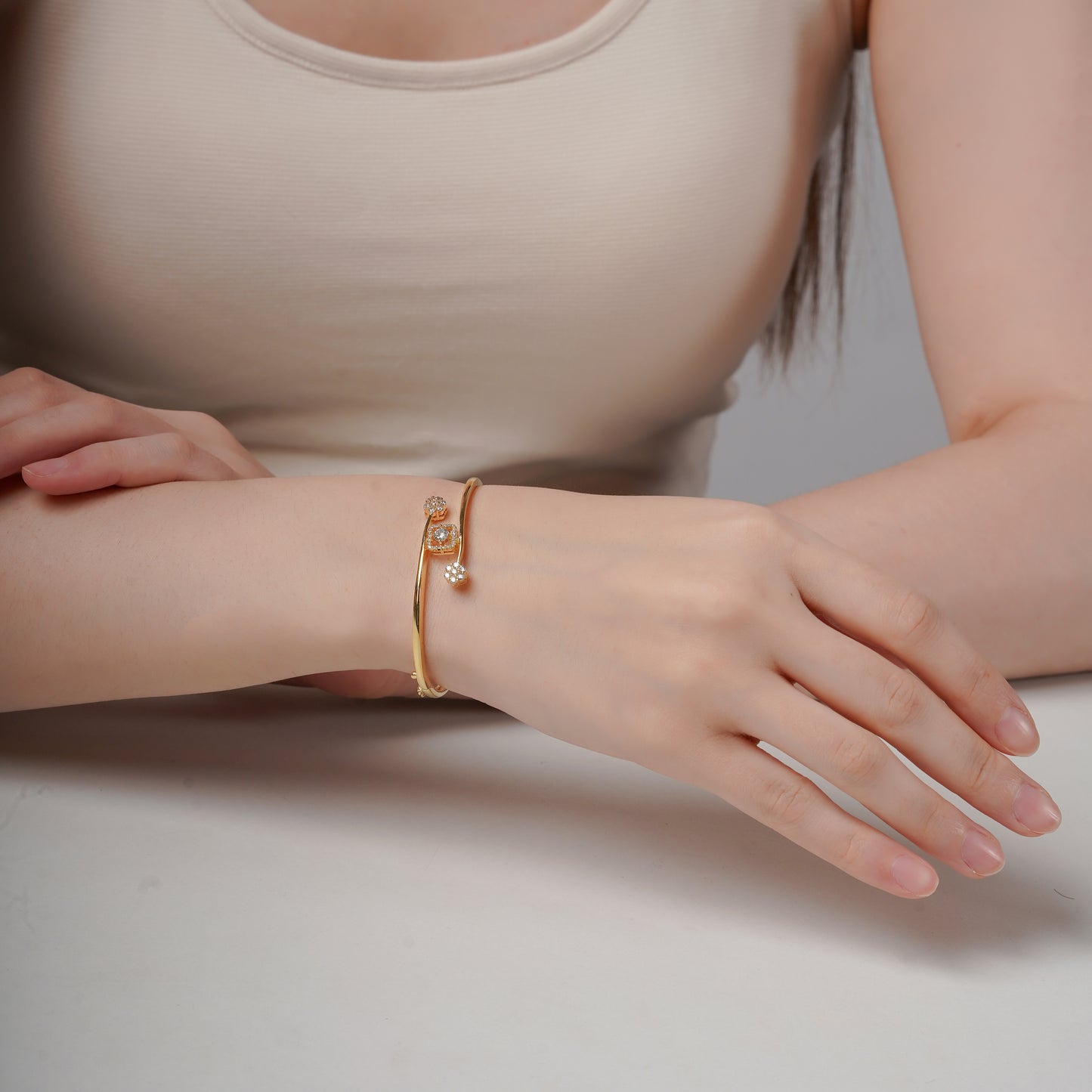 Aurora Spark Diamond Cuff Bracelet