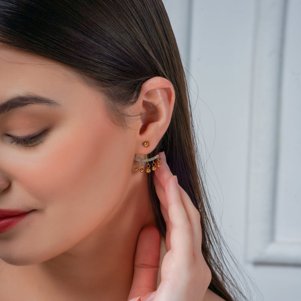 Golden Jhalar Luxe Chandelier Earrings