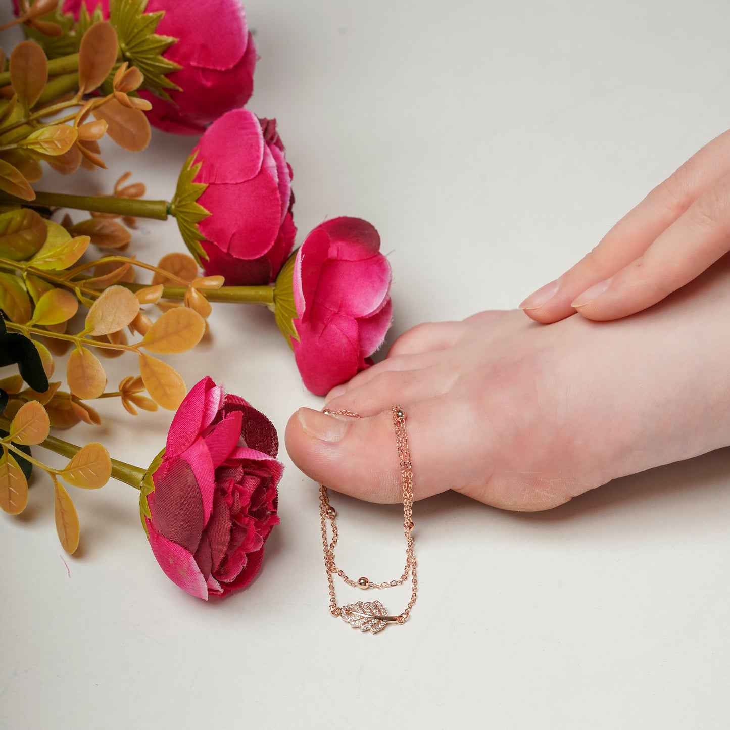 Crystal Bloom Dainty Anklet