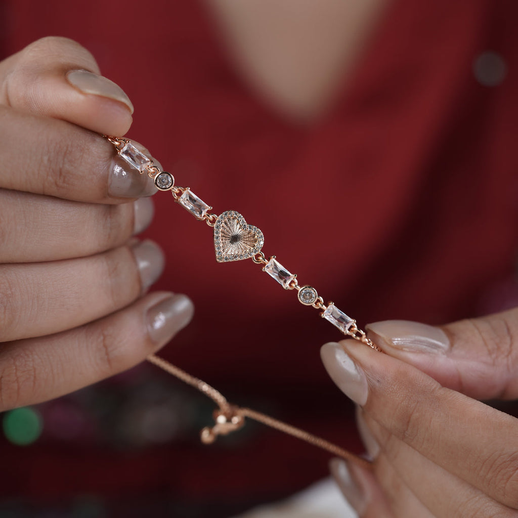 Zircon Heart Slider Bracelet