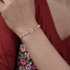 Zircon Heart Slider Bracelet