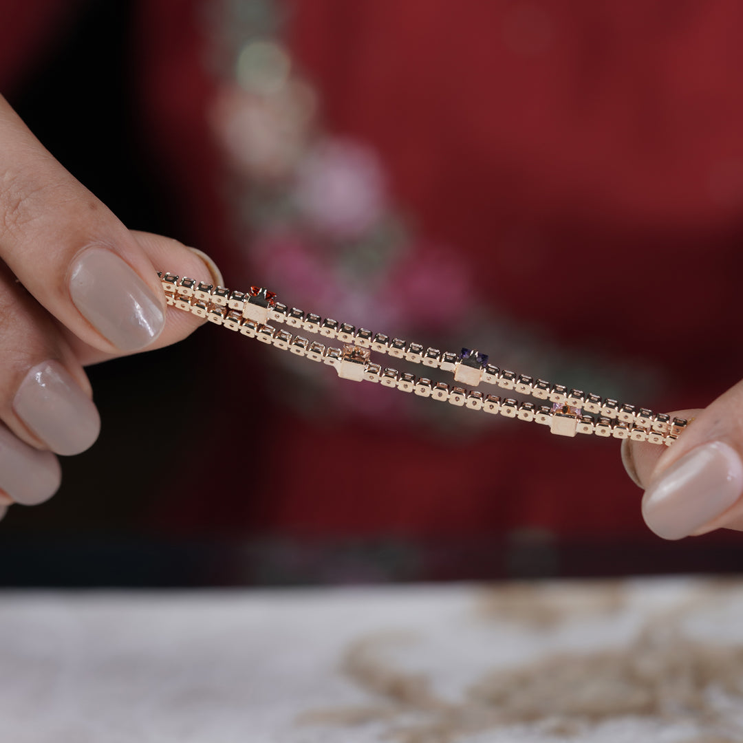 Luxe Square Stone Tennis Bracelet