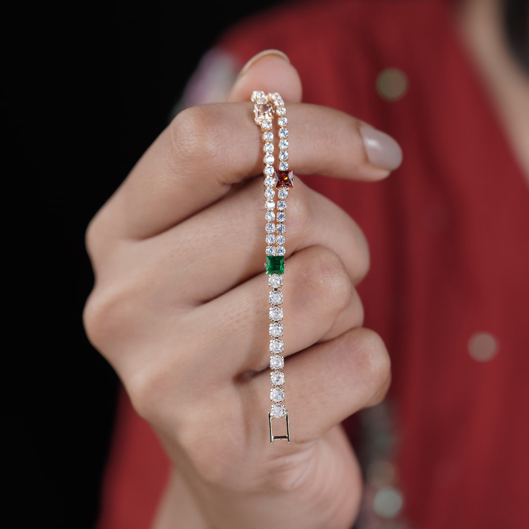 Luxe Square Stone Tennis Bracelet
