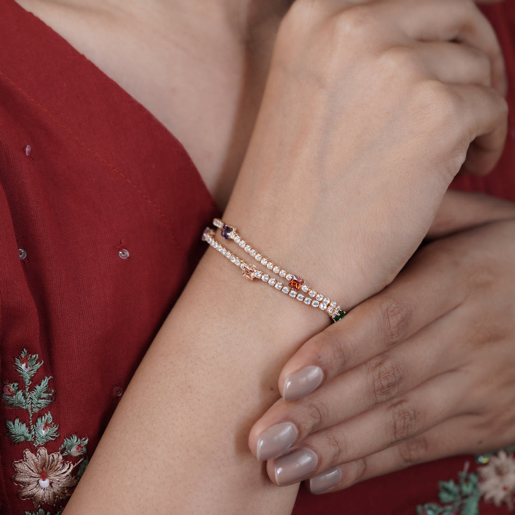 Luxe Square Stone Tennis Bracelet