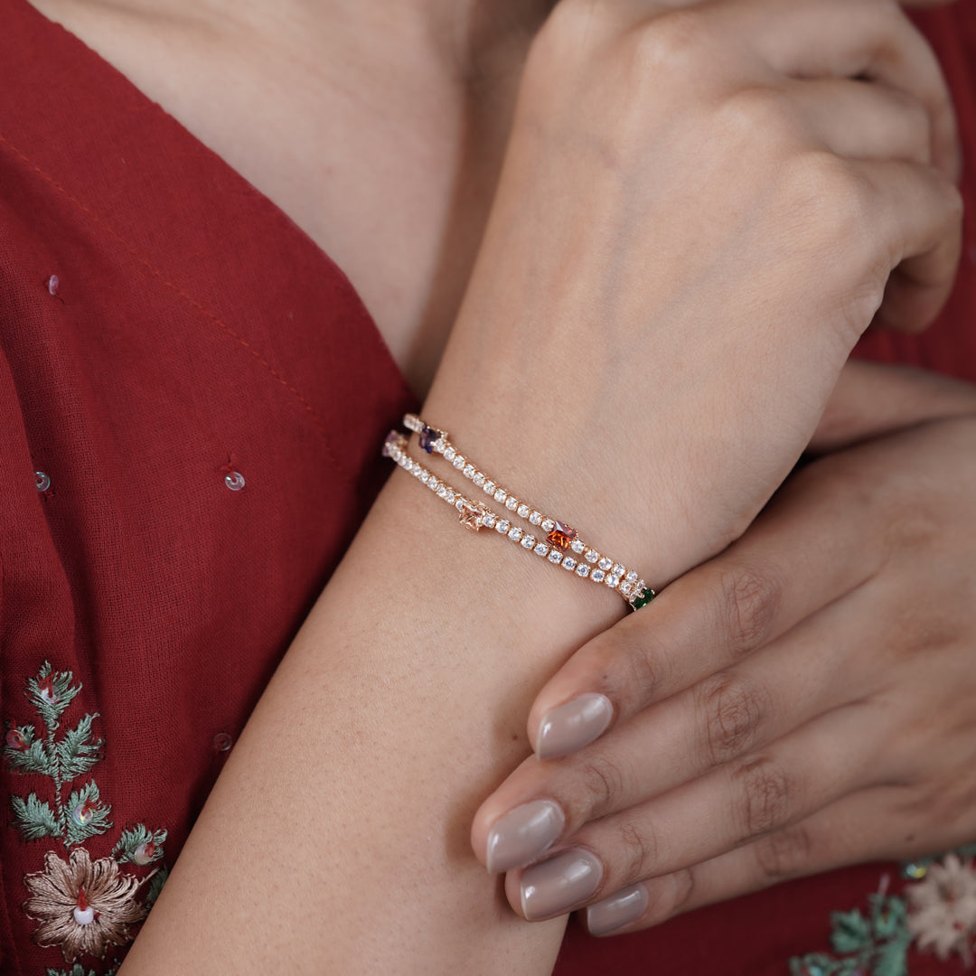 Luxe Square Stone Tennis Bracelet