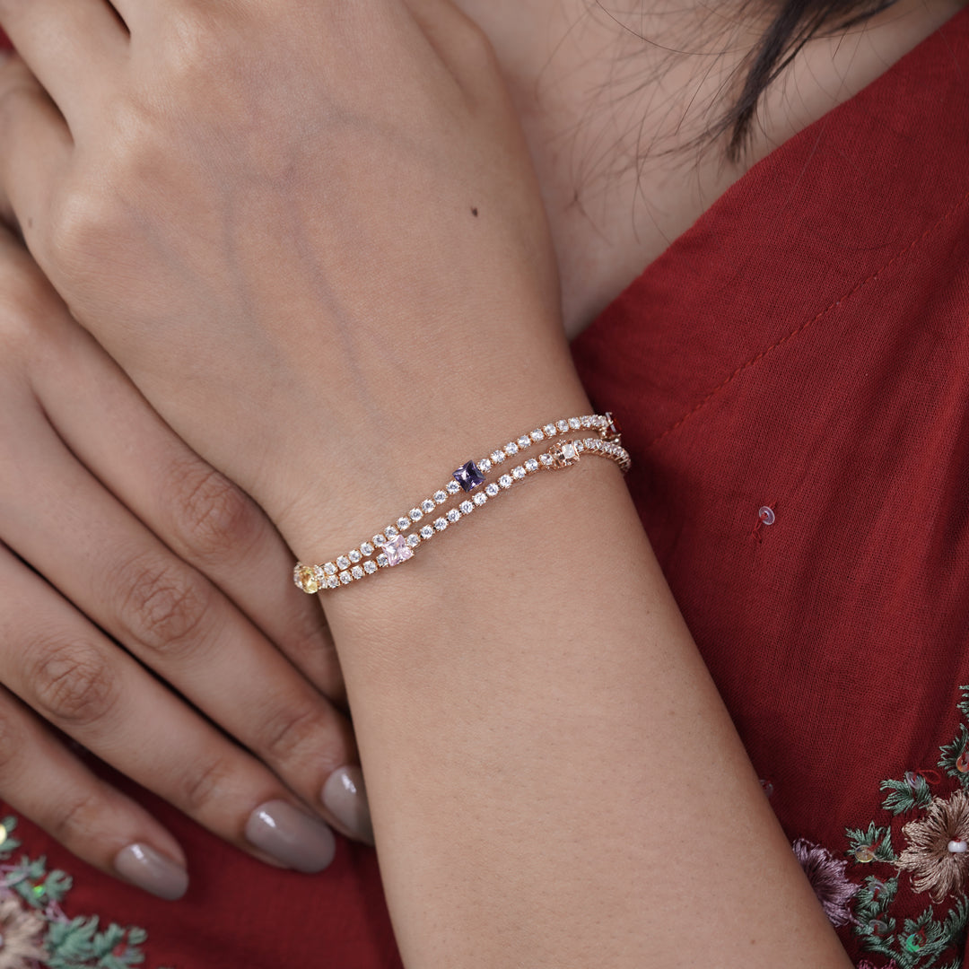 Luxe Square Stone Tennis Bracelet