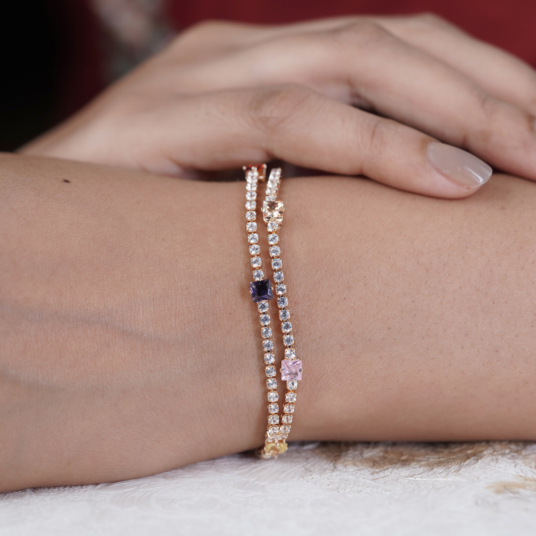 Luxe Square Stone Tennis Bracelet